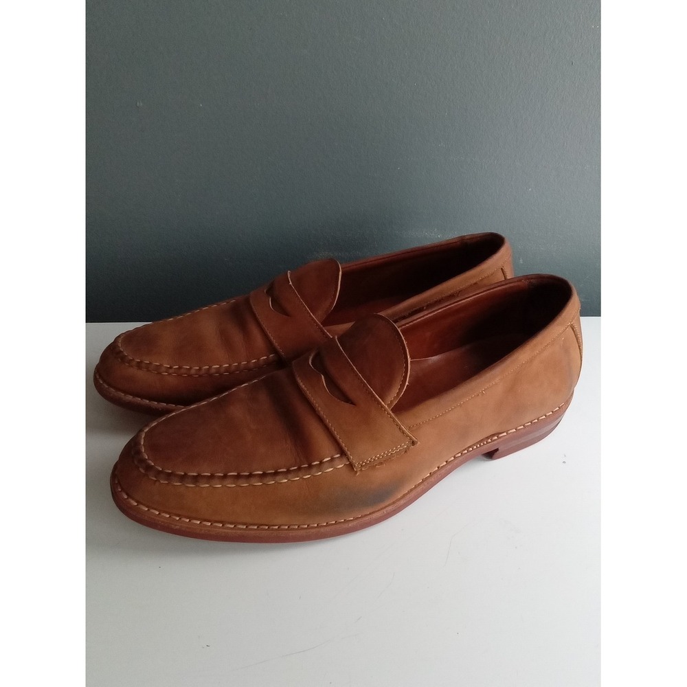 Allen Edmonds Addison Penny Loafers Tan Leather Dainite Sole Mens 9.5 D